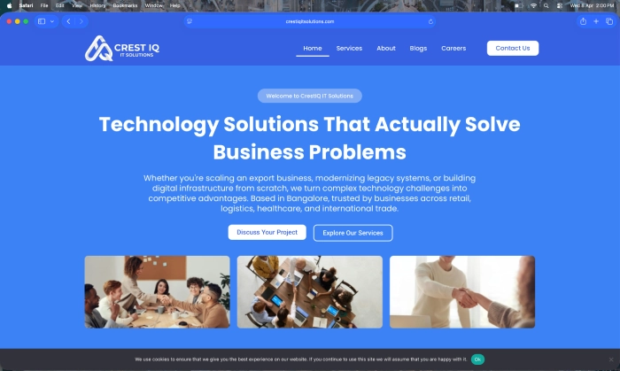 CrestIQ IT Solutions website